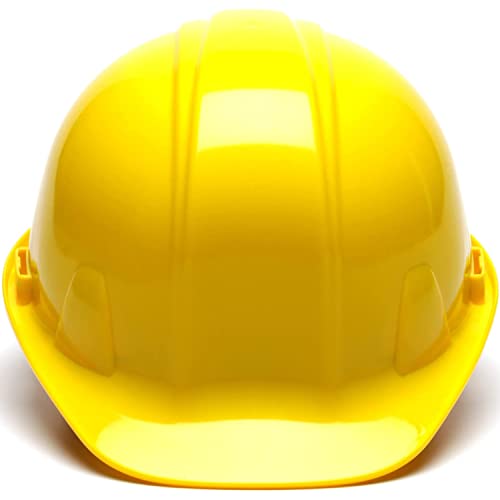 Image of Industrial Safety Helmet with Hard Hat and Ratchet for Outdoor Construction & Industrial Work - Yellow