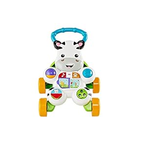 Fisher-Price Learn with Me Zebra Walker – UK English Edition, Musical Infant Walking Toy, GXC31