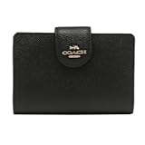 [ＡＢＣｏａｔ] 二つ折り財布 6390 チョーク ラグジュアリー クロスグレーン レザー ミディアム コーナー ジップ ウォレット アウトレット レディース 財布 通販 L型 2021SS (ブラック) [並行輸入品]