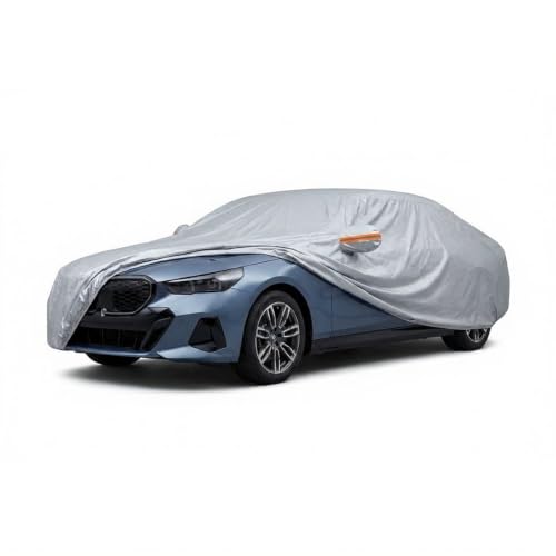 Image of myTVS 100% Waterproof Car Body Cover for BMW 5 Series - Custom-Fit, Double-Layer, UV & Dust Proof, Mirror Pockets & Elastic Clip Lock (CSK 10B)