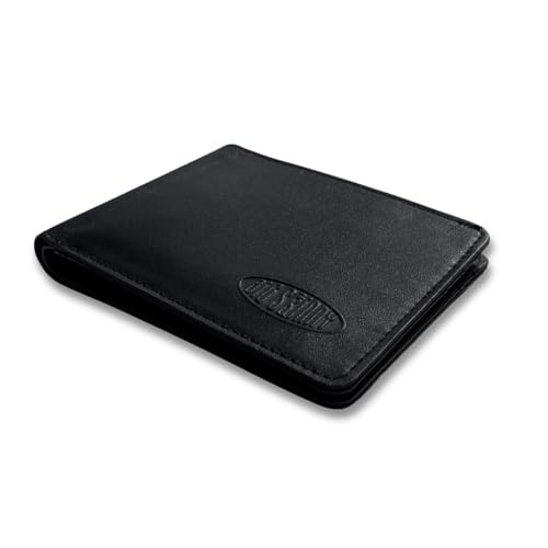 Big Skinny Full Leather RFID Blocking L-Shape Wallet (Tuxedo Black)