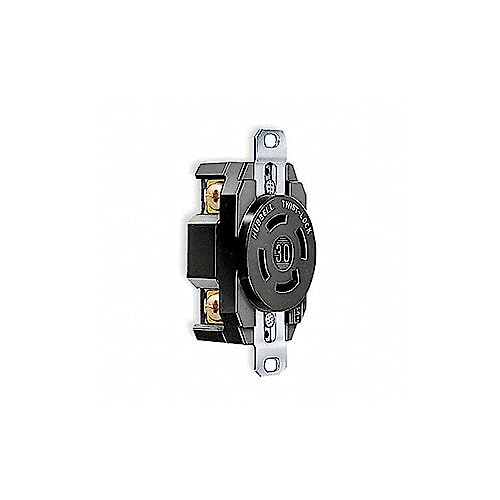 Locking Devices, Twist-Lock, Industrial, Flush Receptacle, 30A 3- Phase Wye 120/208V AC, 4-Pole 4-Wire Non- Grounding, Non-NEMA, Screw Terminal, Black