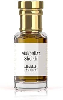 Arabian Aroma Mukhallat Sheikh Attar | Woody Oud & Rose Fragrance | Alcohol-Free, Long-Lasting | 100% Pure Perfume | Ittar For Men | Fresh Spicy Woody Attar for Men (6ml)