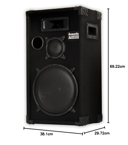 Acoustic Audio by Goldwood Acoustic Audio CR12 PA Karaoke DJ 12" Speaker 500W 3 Way,Black