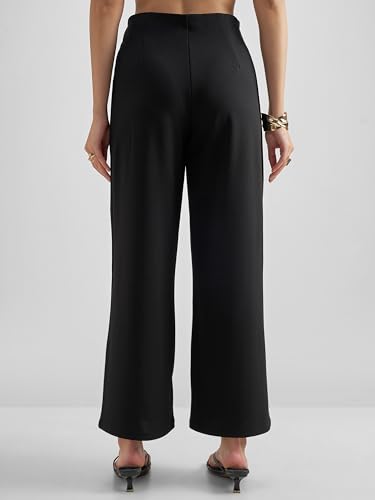 Image of Tokyo Talkies Wide Leg Relaxed fit Korean Pants |Ultra Soft|High Rise Pleated Trousers |Workwear|Formal All Day wear