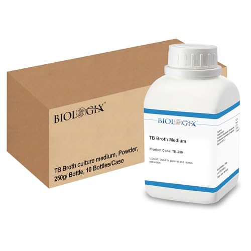 Image of TB Broth Medium Powder, 250g /Bottle, Terrific Broth Medium with Tryptone, Yeast Paste, Potassium Dihydrogen Phosphate, Laboratory Grade Media for E. coli Protein Expression, 10 Bottles /Case