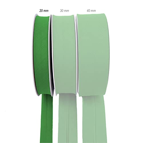 TEXTEX = 20mm Wide Bias Binding Tape. 50% Cotton and 50% Polyester. 10m Piece - (Moss Green) - Image 2