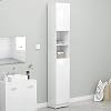 vidaXL-Armario-de-Lavadora-Cuarto-de-Bano-Alto-Estante-para-Lavadero-Estanteria-Mueble-Almacenamiento-Almacenaje-Toallas-Aglomerado-Blanco-Brillante