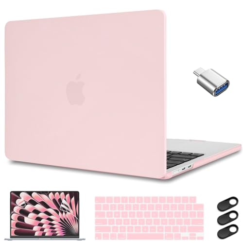 CISSOOK Baby Pink Case for MacBook Air 15 Inch 2023 2024 2025 2026 Release, Chalk Pink Hard Shell Cover Keyboard Cover Screen Protector for MacBook Air 15 M2 M3 M4 M5 Model A2941 A3114 A3241 A3448 by CISSOOK - Used condition - US$16.69