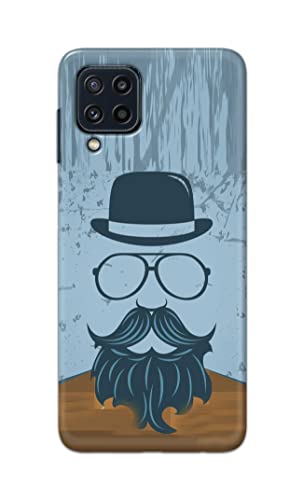 Image of PRINTFIDAA Mustache Beard and Hairstyle Hipster in Glasses Printed Designer Hard Case for Samsung Galaxy M32 (4G) Back Cover -(e) RPM1002