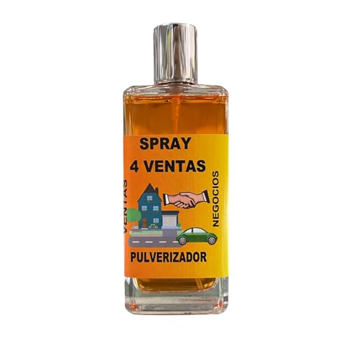 Ambientador de 4 Ventas para Impulsar Ventas en Negocio (100ml) | Pulverizador en Frasco de Cristal para Casa o Negocio para Aumentar Clientes e Ingresos y Atraer Abundancia, Prosperidad y Dinero.