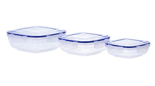 Image of Superio Plastic Food Storage Container Set, BPA Free, Sealed Containers with Airtight Lids for Pnatry, Cupboard, and Fridge- Microwave and Dishwasher Safe (10) (6 Pack)