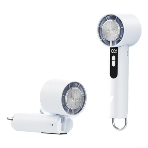 Ventilador plegable de mano con compresa de hielo y pantalla digital, regulación continua de 100 velocidades, batería de 3000 mAh, velocidad máxima de 8400 rpm, portátil para uso en exteriores