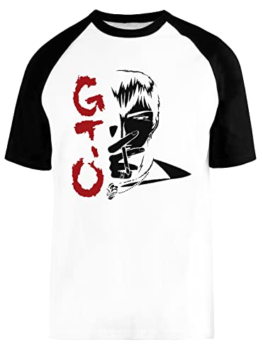Capzy GTO; Onizuka Blanc Unisex Baseball T-Shirt Manches Courtes Mens Womens
