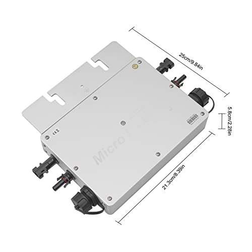 Gdrasuya10 600W MPPT Solar Grid Tie Inverter DC to AC Micro Inverter 30V& 36V Batteries Aluminum Alloy Micro Inverter Powerful Grid Tie Inverter for Household Appliances (600w)