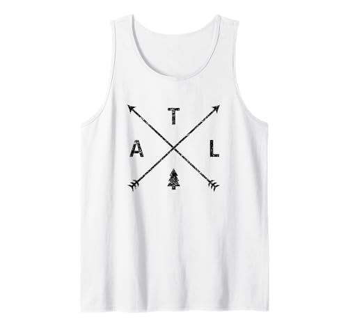 Distressed Simple Atlanta Logo Pine Tree Crossmark ATL Tank Top
