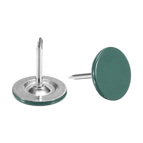 QUARKZMAN 100 Stück Polsternägel, 11 mm x 13 mm, flacher Kopf, dekorative Reißzwecken, Reißzwecken für Möbel, Sofa Kopfteile, grün