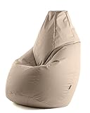 Avalon - Puff Salon Modelo Jive en Tela Técnica Reforzada, Modelos de Puff Pera con Relleno Incluido, Puf Muy Ergonómico y Cómodo, Anti-desgarros e Impermeable, Made in Italy(Grande XL-Beige)