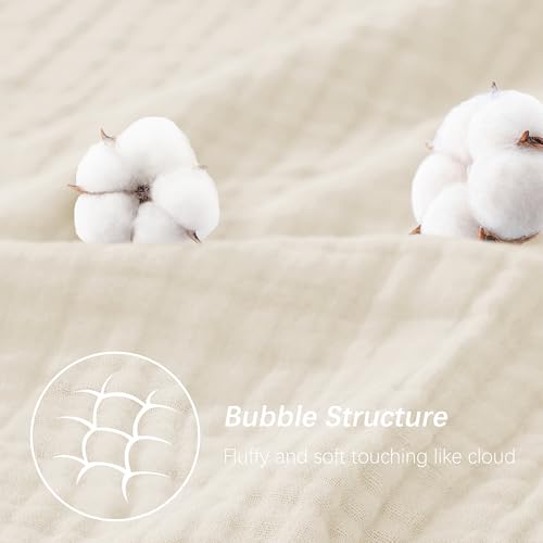 Image of SWEET DOLPHIN Muslin Hooded Baby Bath Towels - 2 Pack 100% Cotton Towel for Babies, Infants, Toddlers - 32x32Inch - Highly Absorbent and Newborn Essential, Ivory and Brown
