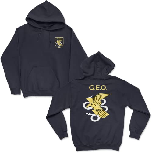 SERPOLICIA Sudadera del Geo, Grupo Especial de Operaciones (Azul Marino con Capucha, L) Cover