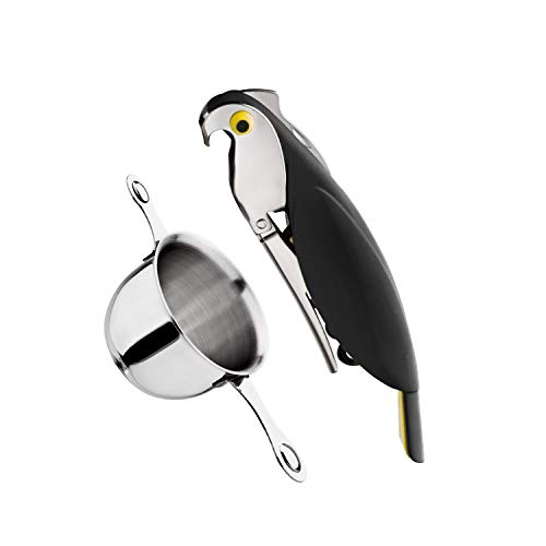 Kit Saca-Rolhas e Dosador Whisk Inox Euro Preto