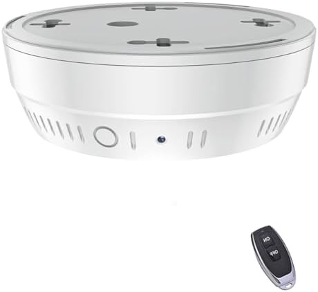 Lizvie Smoke Detector Style Cam, 10000mAh with 24/7 Loop, 1080P Night Vision and Motion Detection, 2.4G WiFi & APP Remote Control/SD Storage/Device Sharing for Home Safe