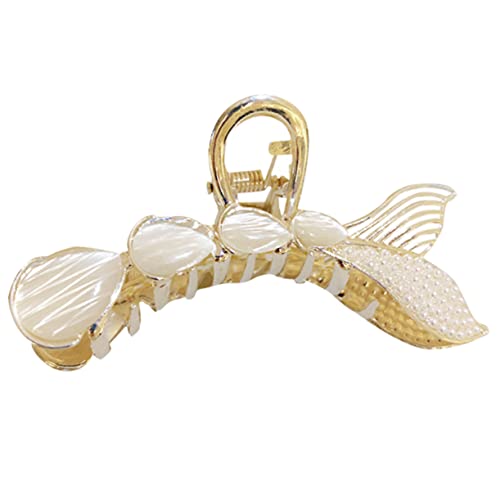 Pince à cheveux sirène perles accessoire coiffure clip mâchoire longs