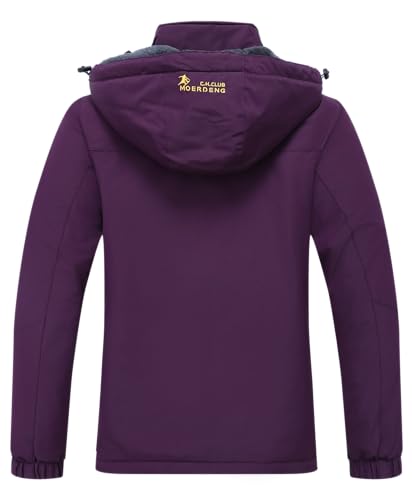 MOERDENG Women's Waterproof Ski Jacket Warm Winter Snow Coat Mountain Windbreaker Hooded Raincoat Jacket