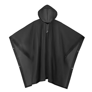 Rain Ponchos for Adults Waterproof Lightweight Raincoat for Men Women Hooded Reusable EVA Rain Jacket Coats