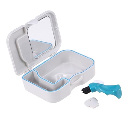 WRITWAA 2 Piezas Caja para el cuidado de la falso boca elegante Estuche caja de almacenamiento de dentaduras postizas el plastico