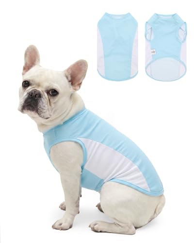 Image of CuteBone Cooling Stretch Sport Dog Tank - Athletic Fan Pet Jersey - Color Block Pet Vest for Small Dogs, Cats