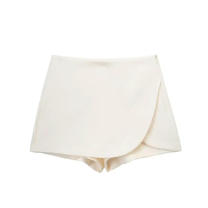 Falda Corta Asimétrica Skort Mini Falda Pantalones Cortos Mujeres Moda Cintura Alta Falda Corta
