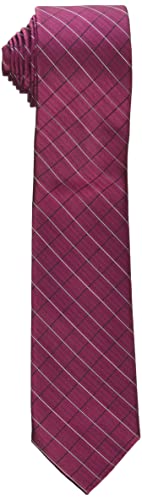 Calvin Klein Men's Etched Windowpane B Tie, Burgundy, Regular