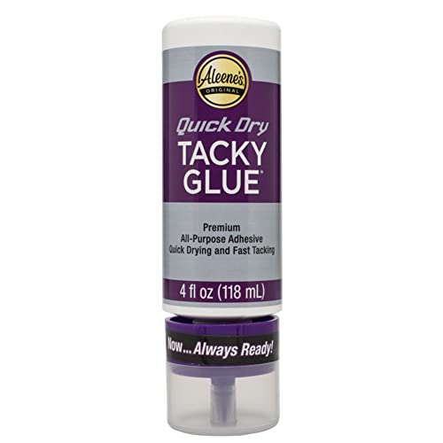 Aleenes Quick Dry Tacky Glue for Crafts in Always Ready Bottle Nontoxic Dries Extra Fast and Clear 4 fl oz