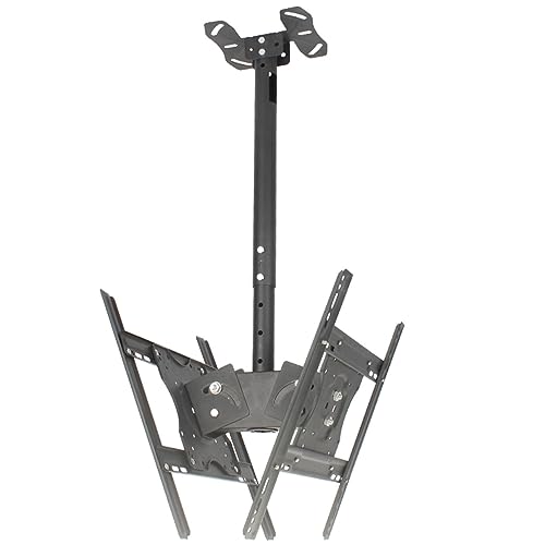 Support TV plafond double face télescopique orientable écran 32 à 55 pouces