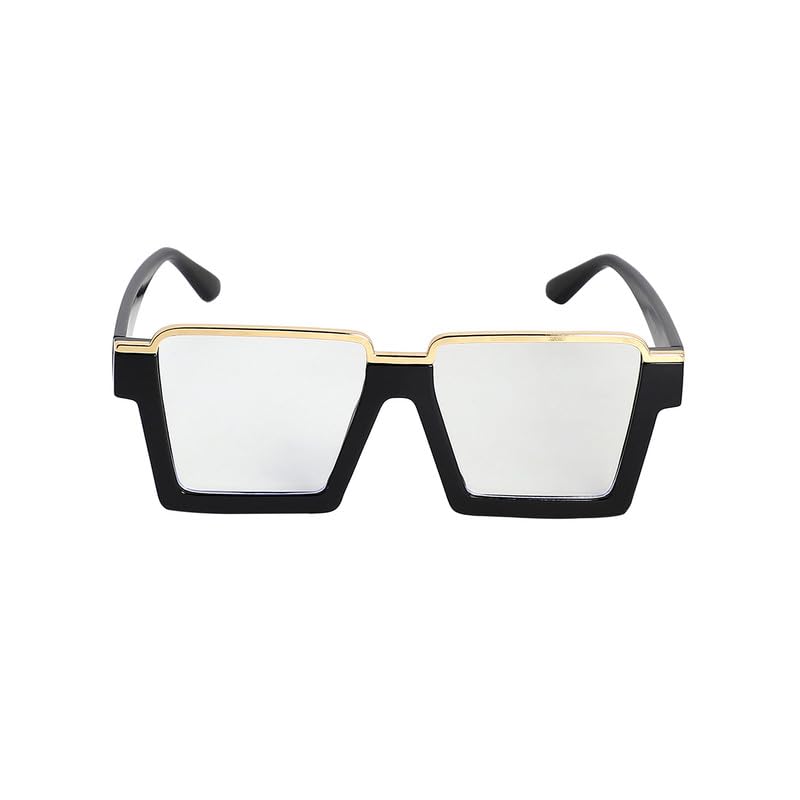 french accent Men's The Block Wayfarer Sunglasses | Onyx Black Frame | Transparent Polycarbonate Lens For Casual Wear | One-Size | Full Rim Polarized Lens | Polycarbonate Sunglass For Everyday Wear-picture-37