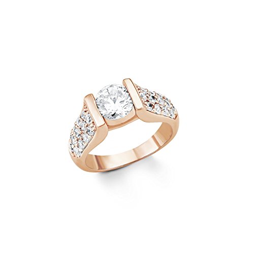 Preisvergleich Produktbild Noelani Damen-Ring Zirkonia rosévergoldet weiß