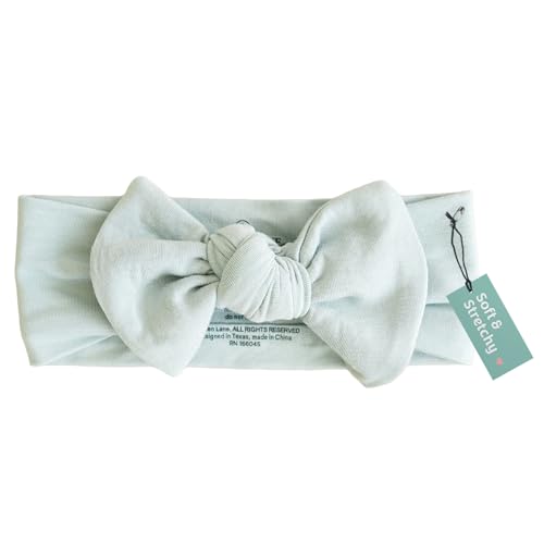 Image of Caden Lane Baby Headwrap with Knotted Bow, Soft & Stretchy Bamboo Viscose, Comfortable Infant Hairband for Newborn & Toddler Girls, Ideal Gift for Baby Shower & Milestone Celebration, Lily Pad Green