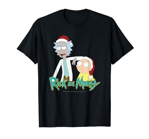 Photo de Rick and Morty T-Shirt Officiel de Noël, Unisex-Adultes, Noir, T-Shirt à Manches Courtes, Size S, EU