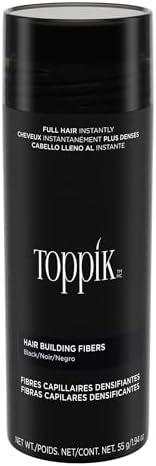 Toppik Hair Building Fibers with Premium Keratin Fibers Conceals Hair Thinning and Hair Loss for Fuller Looking Hair that Gives Completely Natural Look For Men and Women Black, 55 Grams