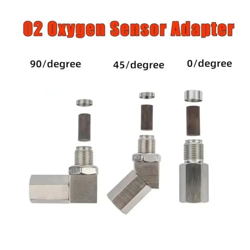 0° /45° /90° Stopień Czujnik Tlenu O2 Adapter Dystansowy Korek Katalizator Naprawa Kontrolki Silnika Uniwersalny sonda lambda czujnik tlenu(45 degrees)