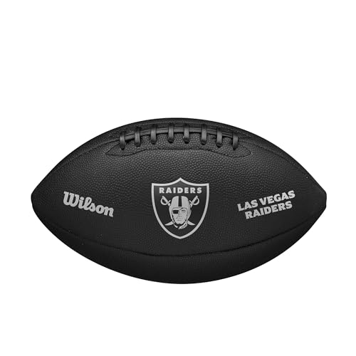 Wilson NFL Team Metallic Premiere Balón de fútbol   Tamaño Oficial, Las Vegas Raiders