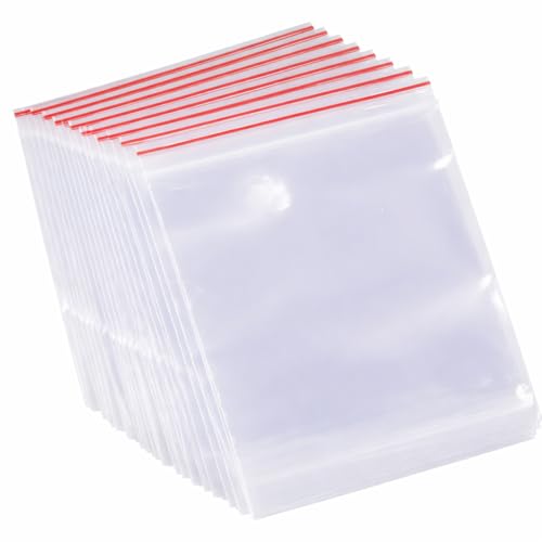 Image of Zip Lock Clear Plastic Storage Bags| Resealable Clear Plastic Bags| Durable and Leak-Proof |Square Pouches with Press Seal Apply To Kitchen Storage and Jewellery Packaging-10 * 14-100Pack
