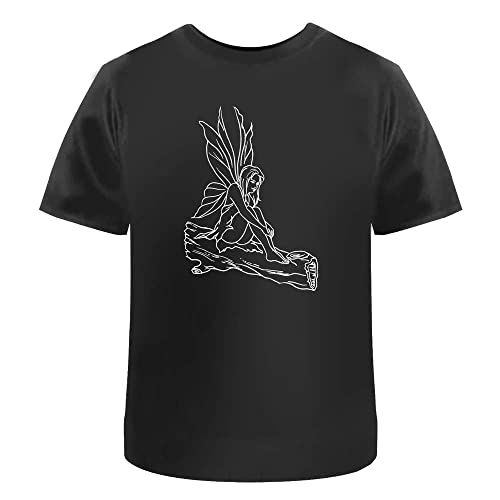 Azeeda Medio 'Hada' Camiseta de algodón para Adulto (Negra) (TA00126314)