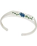 Lucky Brand Enamel Flower Cuff, Silver, One Size