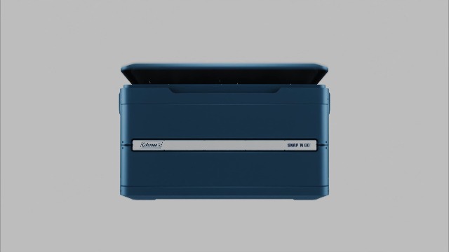 Image of Coleman Snap 'N Go 45-Quart Collapsible Hard Cooler, Portable Hard-Sided Cooler with Waterproof Removable Liner, Spacing-Saving & Quick Set Up, 55 Hours Cold, Sapphire Blue