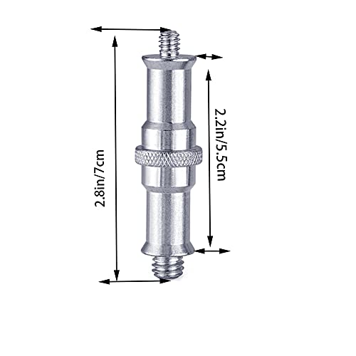 4 Pieces Standard 1/4 to 3/8 inch Metal Male Convertor Threaded Screw Tripod Adapter Spigot Stud for Flash Holder, Studio Light Stand, Ball Head, Hotshoe/Coldshoe Adapter, Wireless Flash Receiver - Thumbnail 2