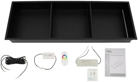 12" x 36" Stainless Steel Shower Shelf with LED Light, 3-Tier Waterproof Bathroom Organizer, Recessed Storage, 4000K Warm Lighting, Sleek Black Design