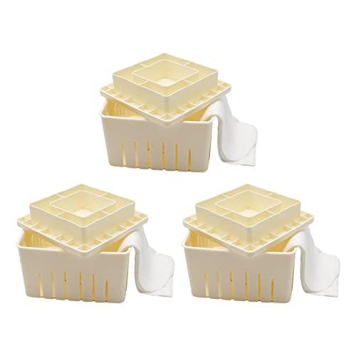 3Pcs Tofu Press With Lids + 3Pcs Cheese Cloth Paneer Cheese Press Tofu Press Soy Cheese Press Mold #TOP15