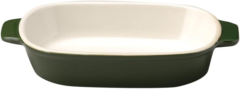Koyo Pottery 13427086 Countryside Moss Green of Long Rattan, Dishwasher Safe, Made in Japan
